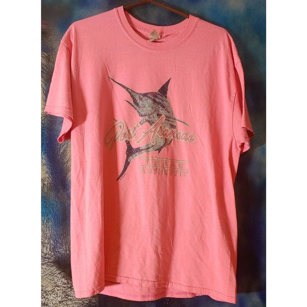 Port Aransas Marlin Fishing Texas Graphic Tees Large Pink